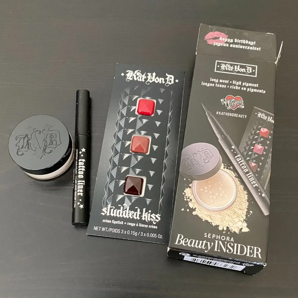 Kat Von D Beauty 3 -pc Set (Tattoo Liner, Setting Powder and Lipstick Set)